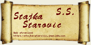 Stajka Starović vizit kartica